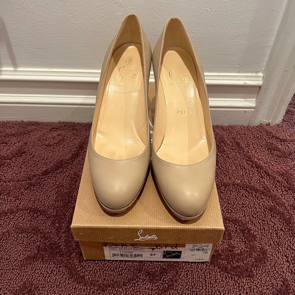 Christian Louboutin Prorata 90 calf heel tan leather - Picture 4 of 7